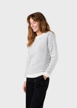Klitmoller Collective Strick-Mika knit - Cream/navy Cream/lightblue