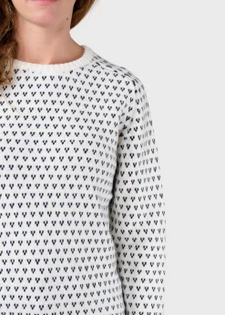 Klitmoller Collective Strick-Mika knit - Cream/navy Cream/lightblue