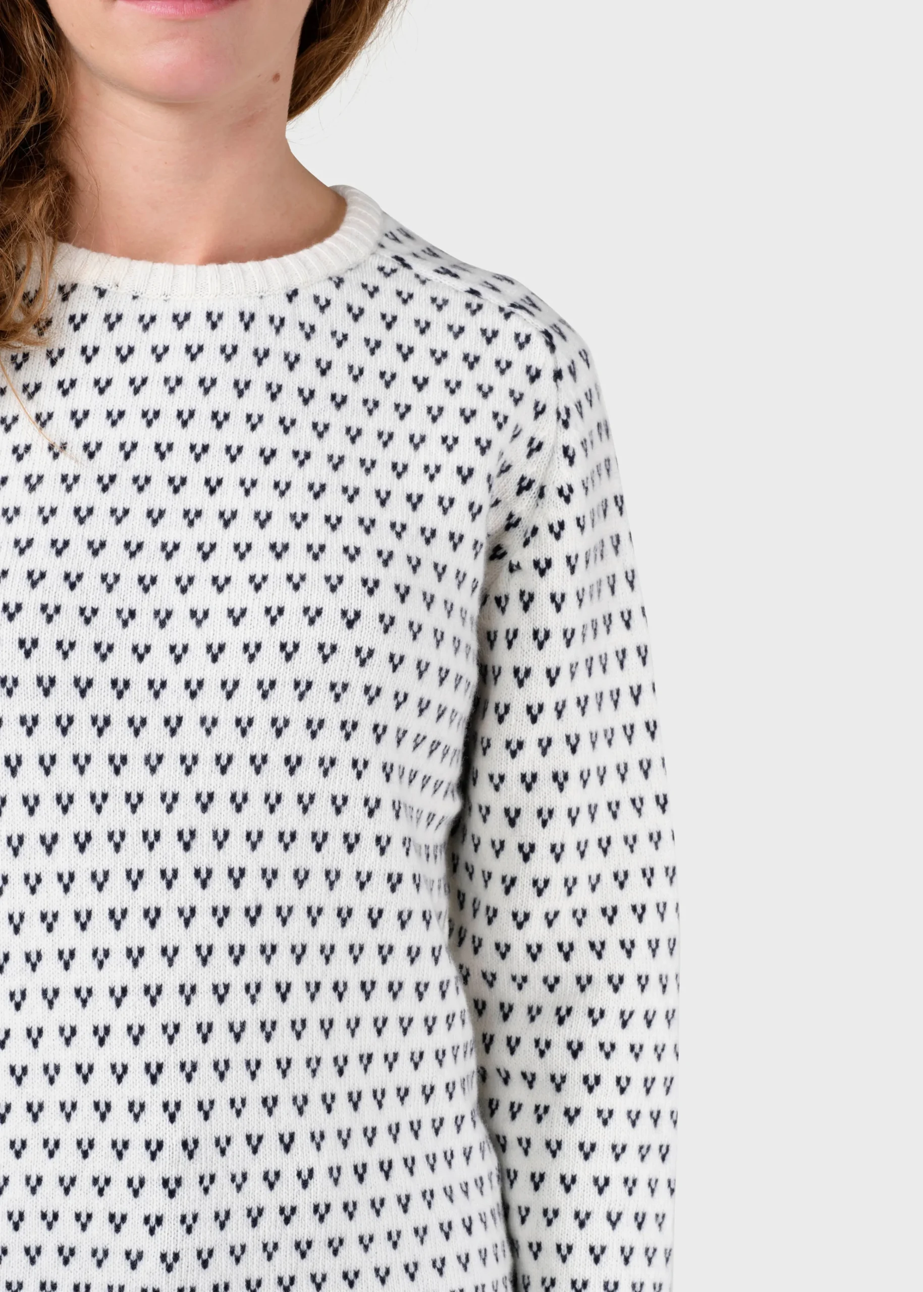 Klitmoller Collective Strick-Mika knit - Cream/navy Cream/lightblue