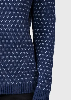 Klitmoller Collective Strick-Mika knit - Deep blue/cream Cream/lightblue