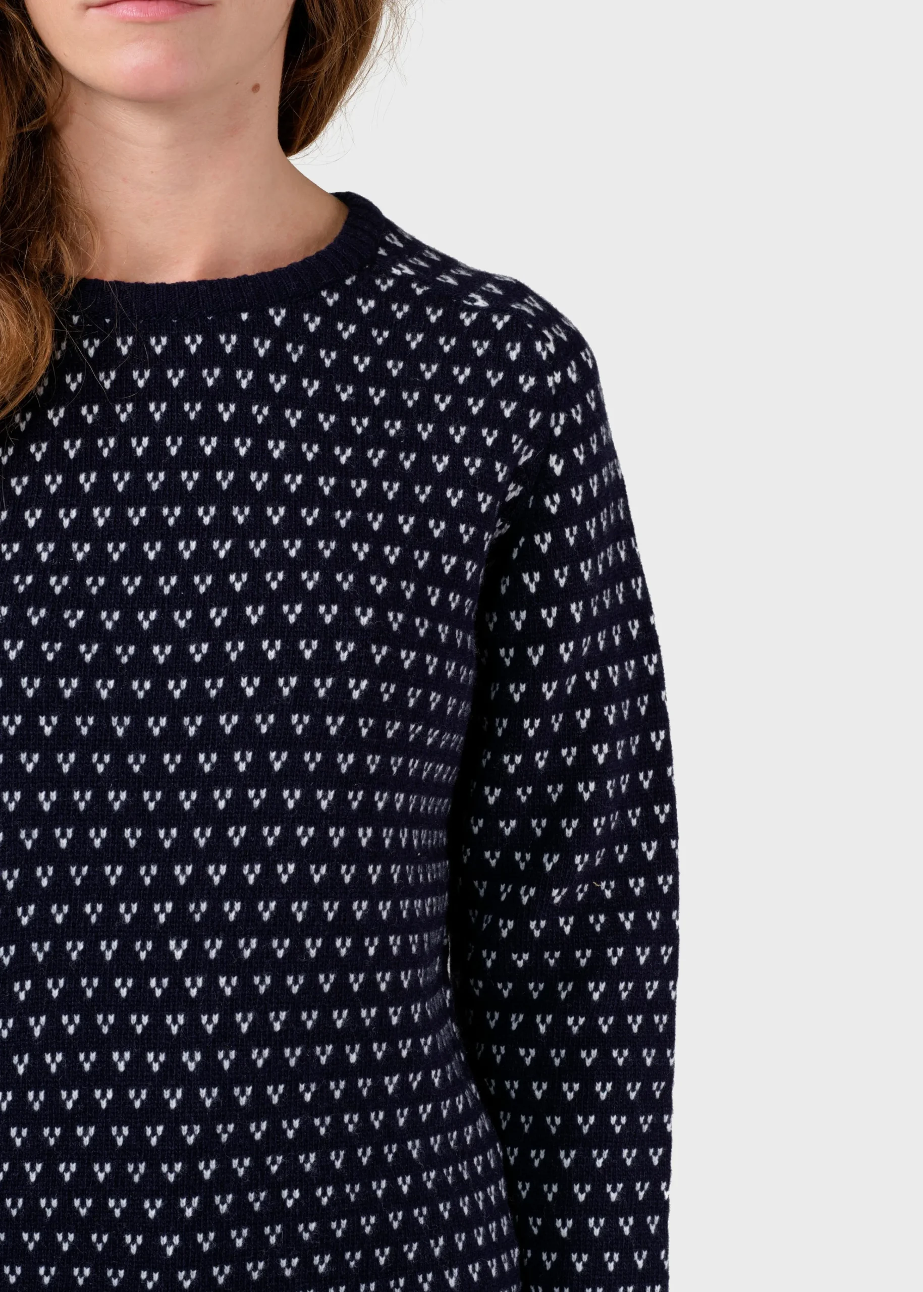 Klitmoller Collective Strick-Mika knit - Navy/cream Cream/lightblue