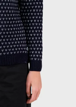 Klitmoller Collective Strick-Mika knit - Navy/cream Cream/lightblue