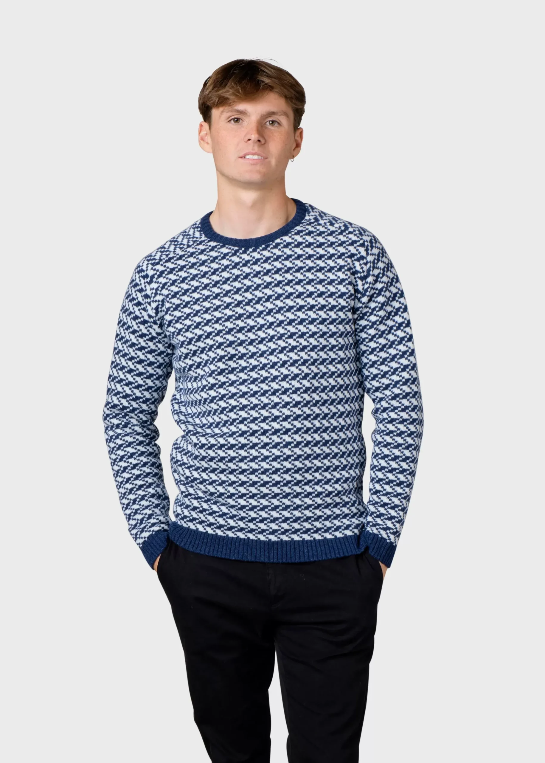 Klitmoller Collective Strick-Milas knit - Deep blue/cream Coffee/cream