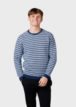 Klitmoller Collective Strick-Milas knit - Deep blue/cream Coffee/cream