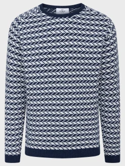 Klitmoller Collective Strick-Milas knit - Deep blue/cream Coffee/cream