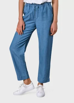 Klitmoller Collective Hosen-Nicoline chambrey pant - Light blue Darkblue
