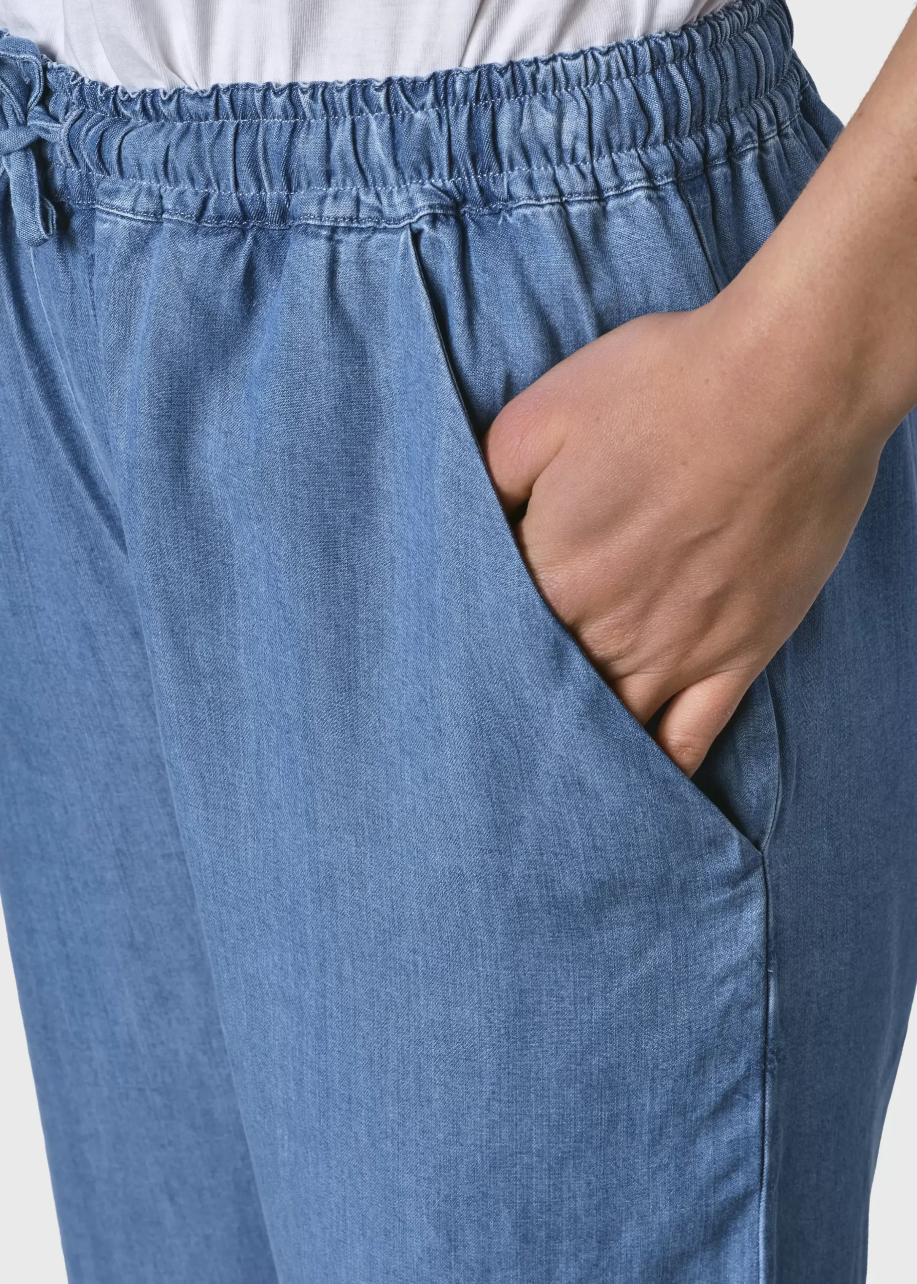 Klitmoller Collective Hosen-Nicoline chambrey pant - Light blue Darkblue