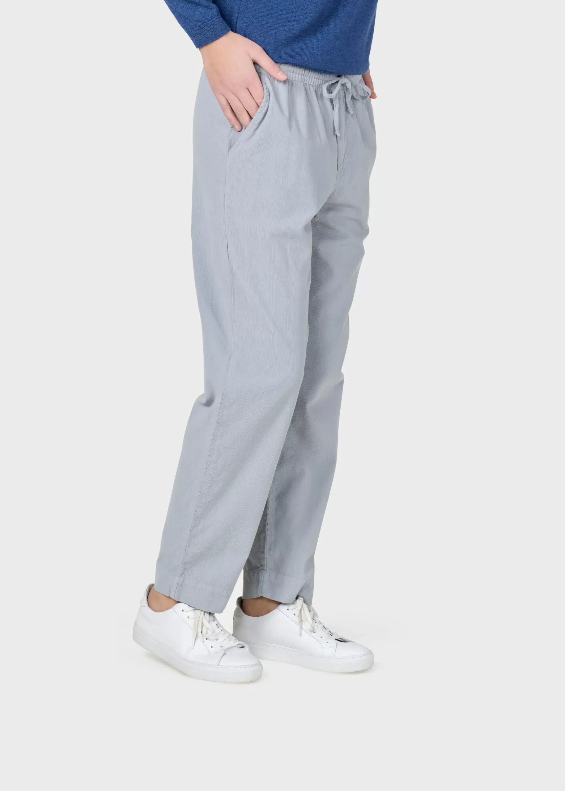 Klitmoller Collective Hosen-Nicoline corduroy pant - Pastel grey Black