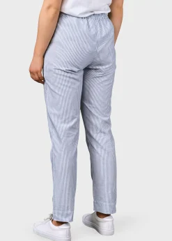 Klitmoller Collective Hosen-Nicoline striped pant - White/navy