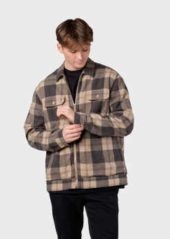 Klitmoller Collective Jacken-Niklas check overshirt - Sand/black Navy/black