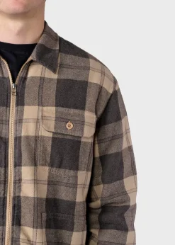 Klitmoller Collective Jacken-Niklas check overshirt - Sand/black Navy/black