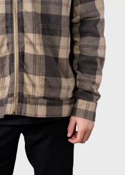 Klitmoller Collective Jacken-Niklas check overshirt - Sand/black Navy/black