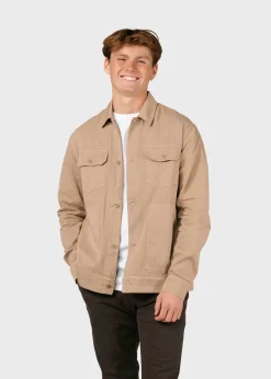 Klitmoller Collective Jacken-Niklas twill overshirt - Sand Olive