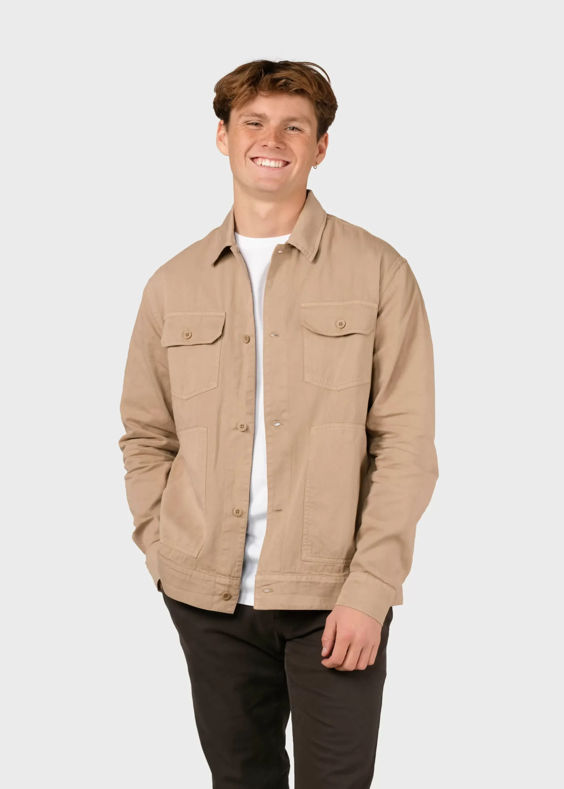 Klitmoller Collective Jacken-Niklas twill overshirt - Sand Olive