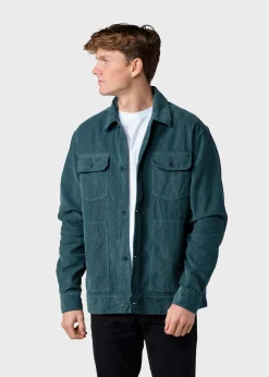 Klitmoller Collective Jacken-niklas-corduroy-overshirt - Moss Green Black