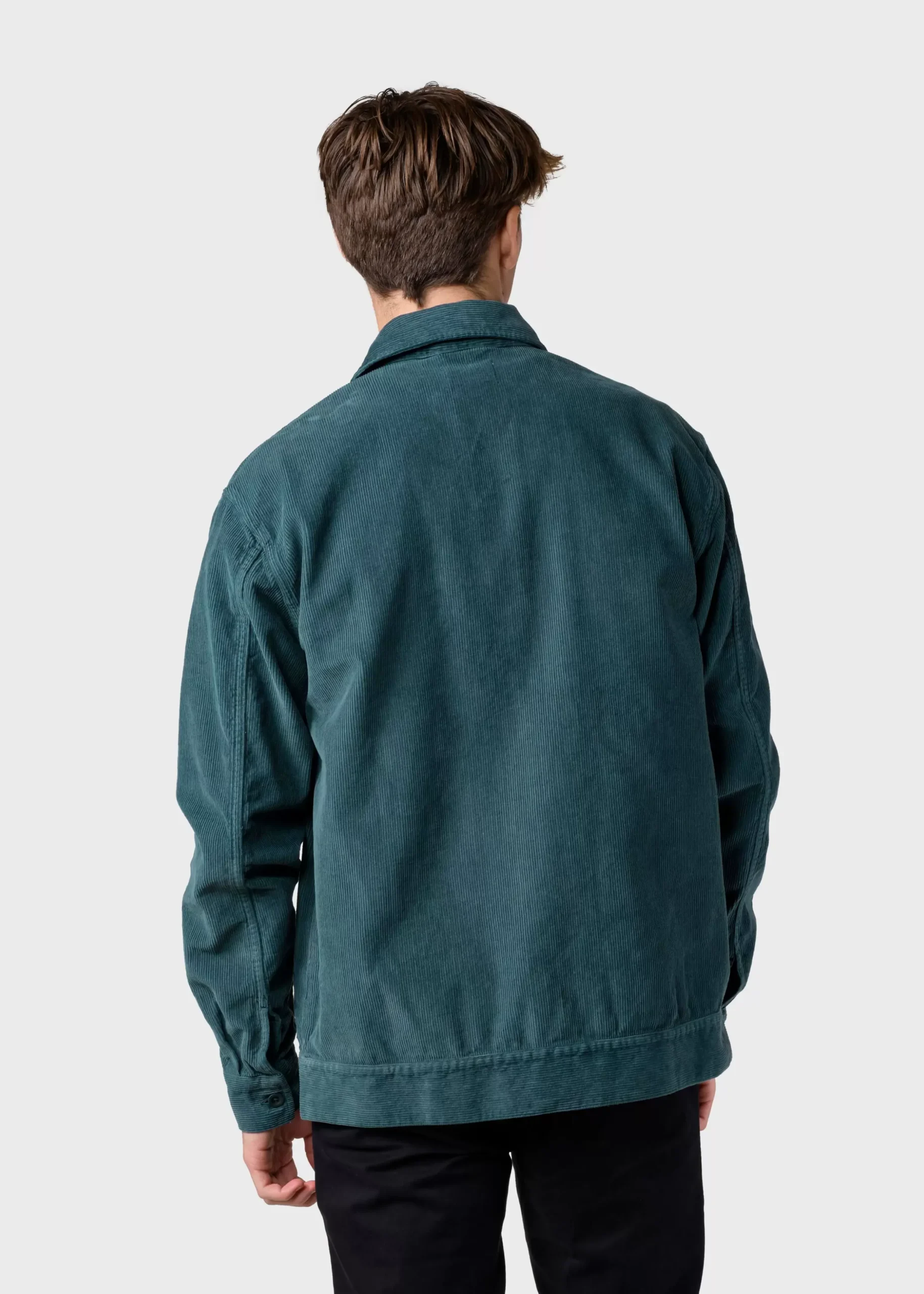Klitmoller Collective Jacken-niklas-corduroy-overshirt - Moss Green Black