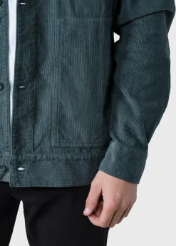 Klitmoller Collective Jacken-niklas-corduroy-overshirt - Moss Green Black