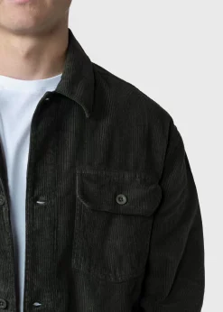 Klitmoller Collective Jacken-niklas-corduroy-overshirt - Olive Pastelgrey