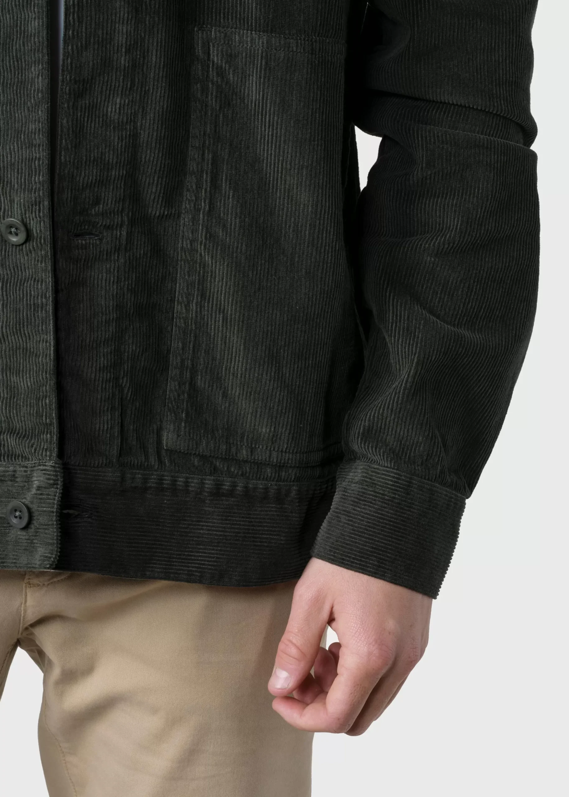 Klitmoller Collective Jacken-niklas-corduroy-overshirt - Olive Pastelgrey