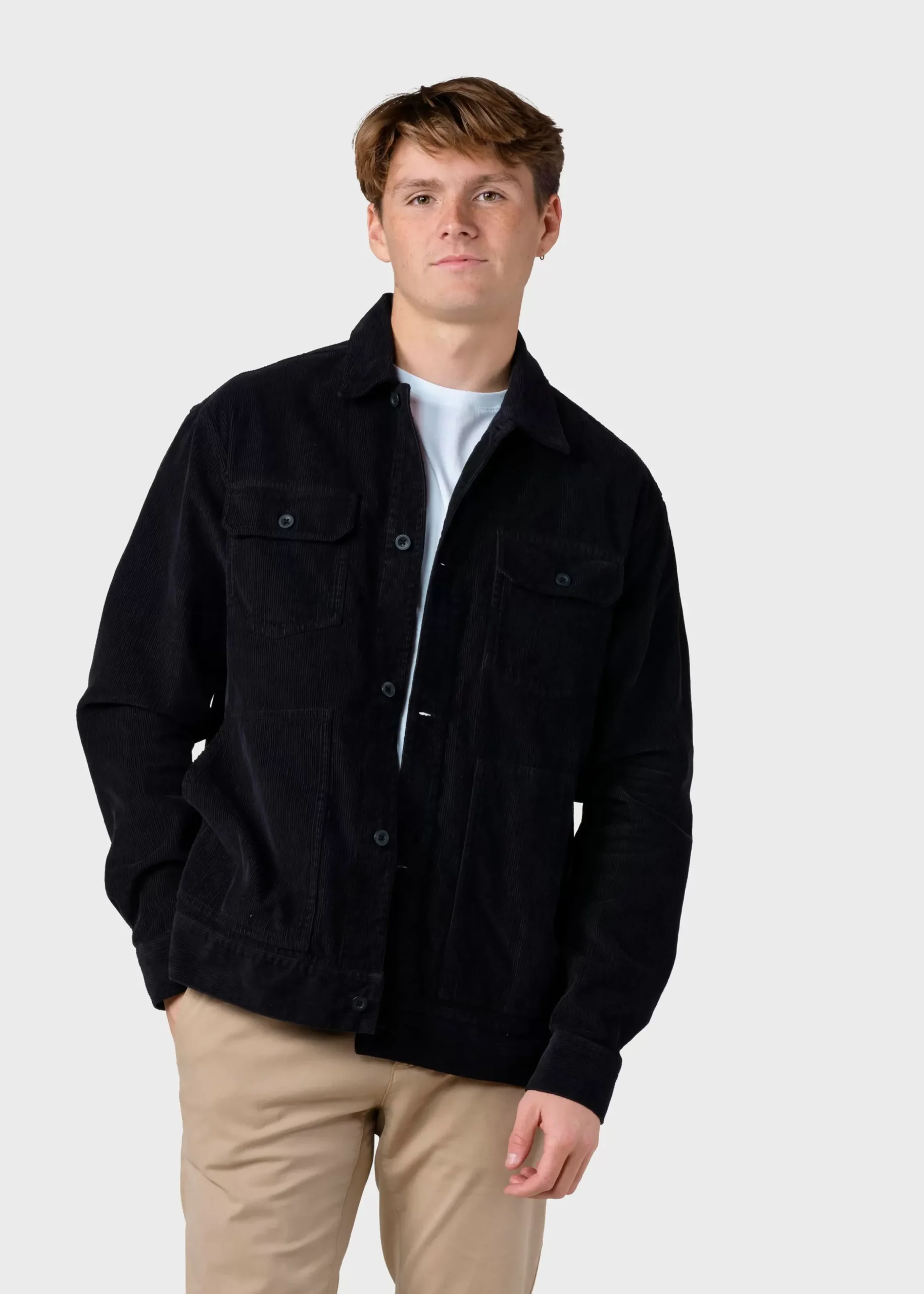 Klitmoller Collective Jacken-niklas-corduroy-overshirt - Black Navy/black