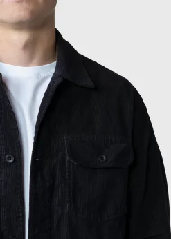 Klitmoller Collective Jacken-niklas-corduroy-overshirt - Black Navy/black