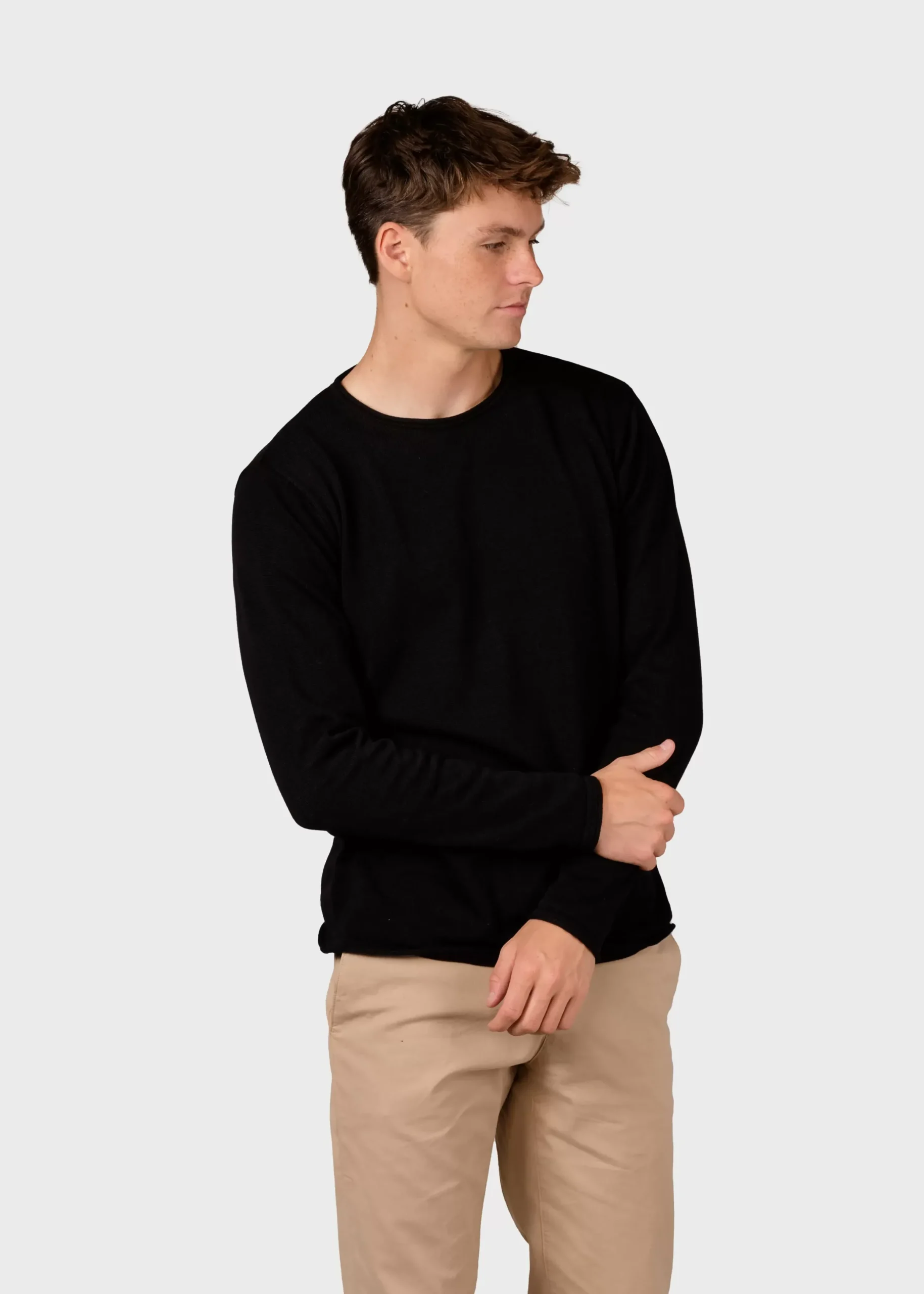 Klitmoller Collective Strick-Noah knit - Black Creammelange