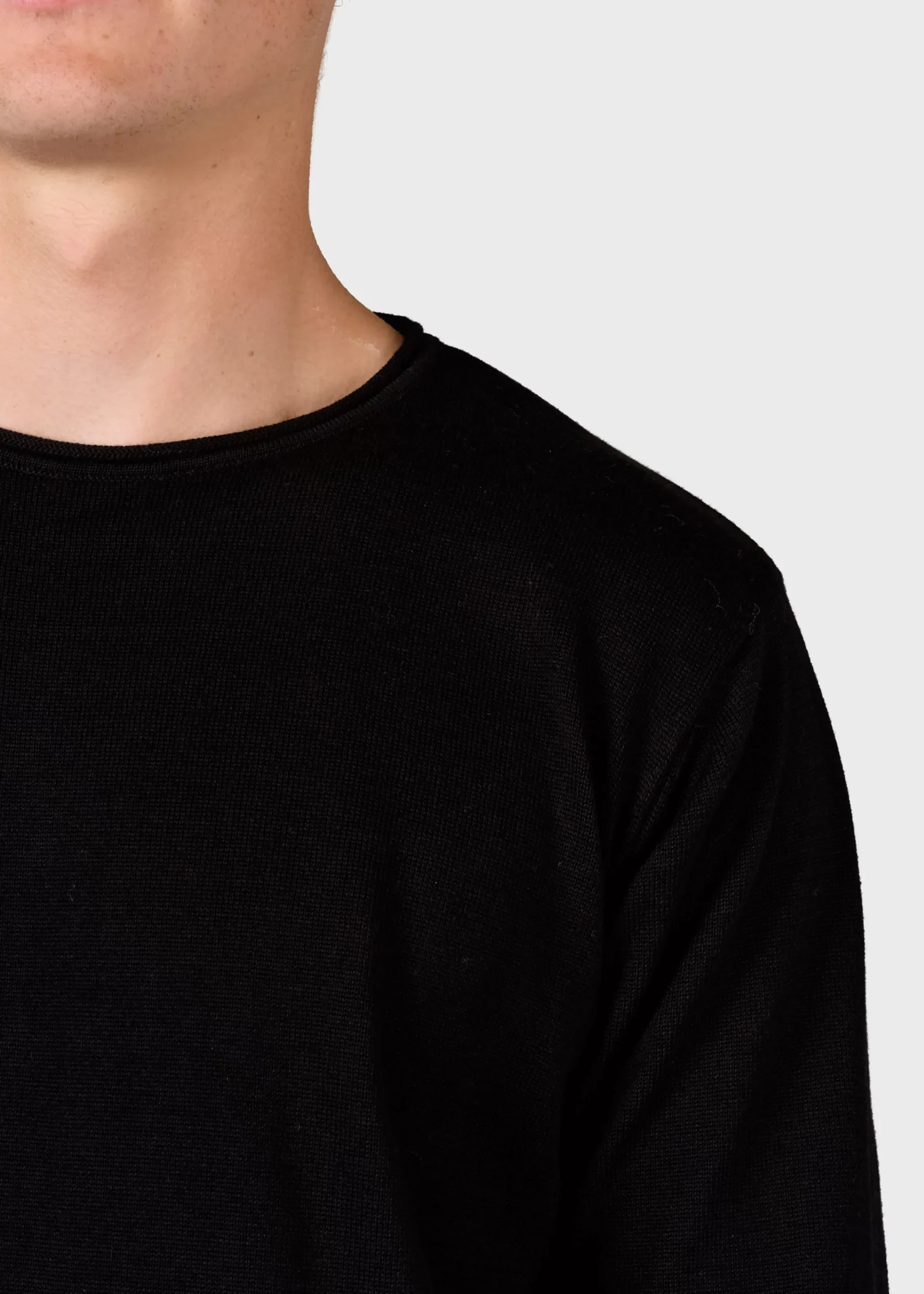 Klitmoller Collective Strick-Noah knit - Black Creammelange