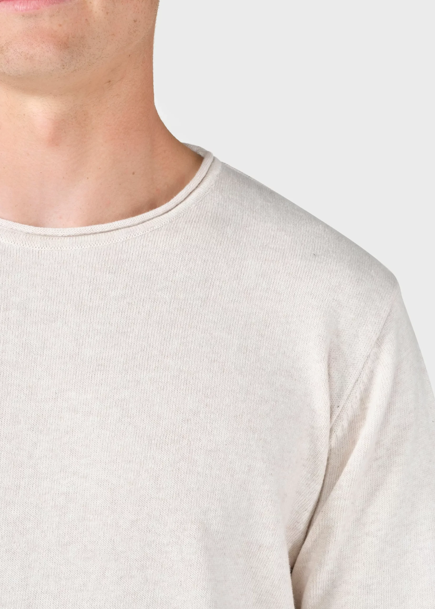 Klitmoller Collective Strick-Noah knit - Pastel grey Creammelange