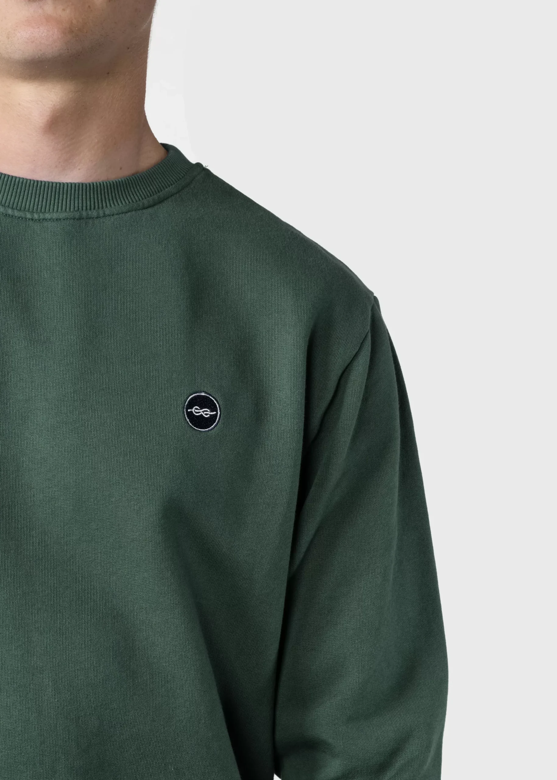 Klitmoller Collective Sweatshirts-Olaf crew - Moss Green Anthracitemelange