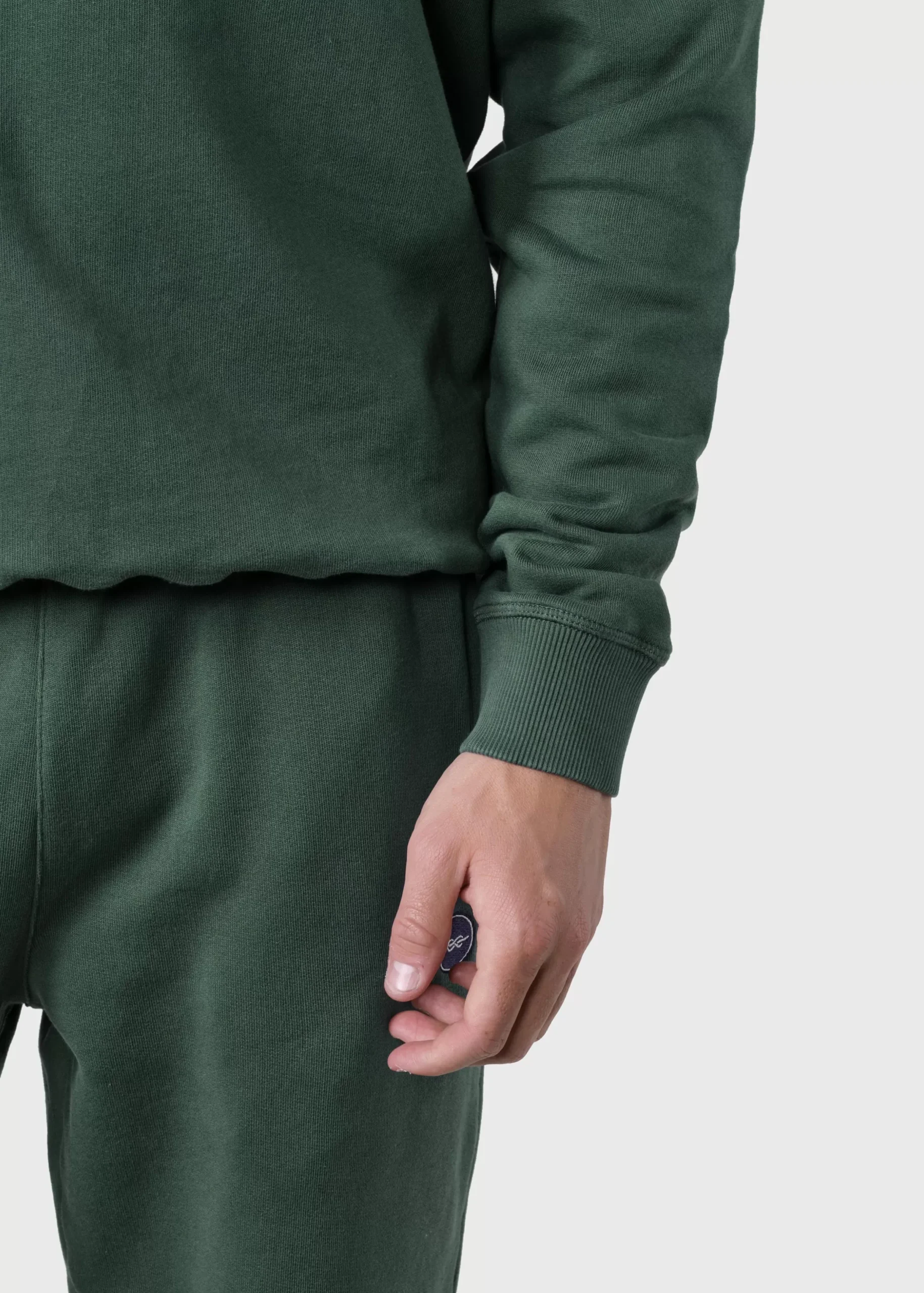 Klitmoller Collective Sweatshirts-Olaf crew - Moss Green Anthracitemelange