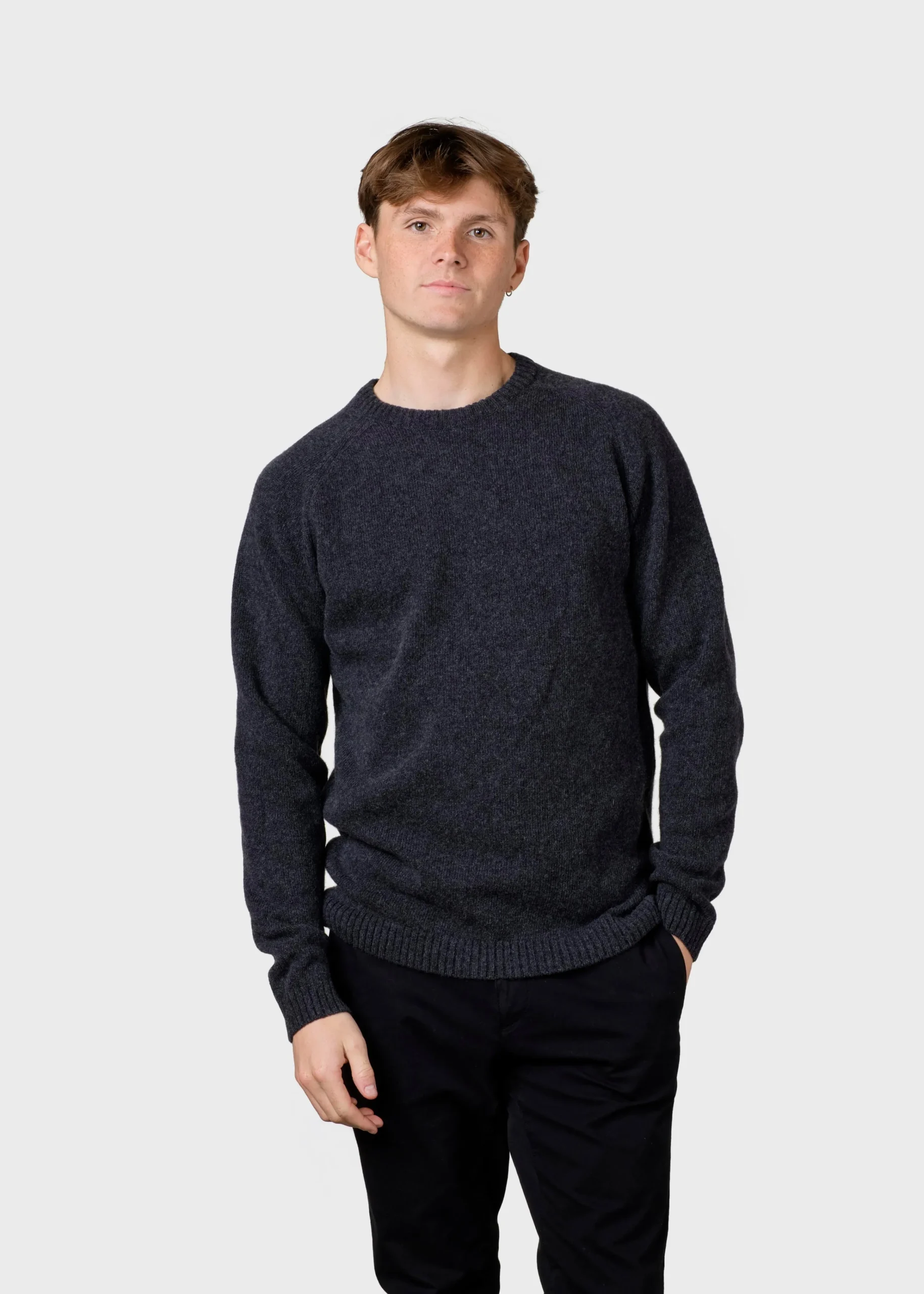 Klitmoller Collective Strick-Ole knit - Anthracite MossGreen