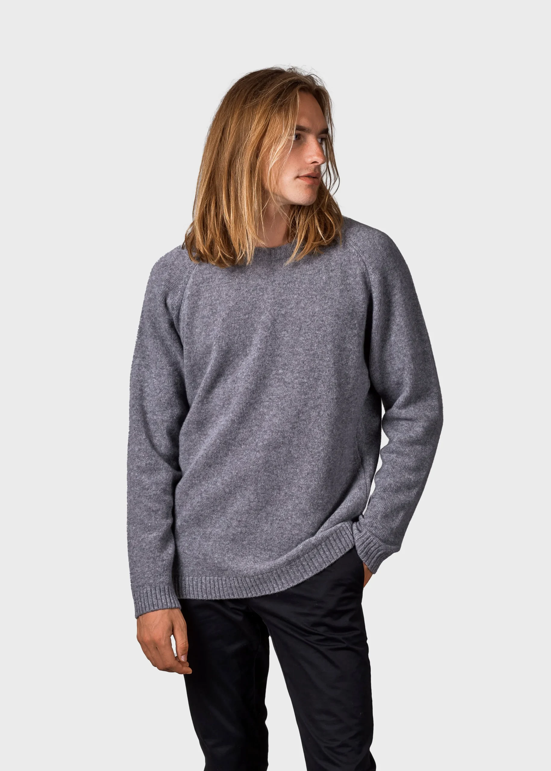 Klitmoller Collective Strick-Ole knit - Light grey MossGreen