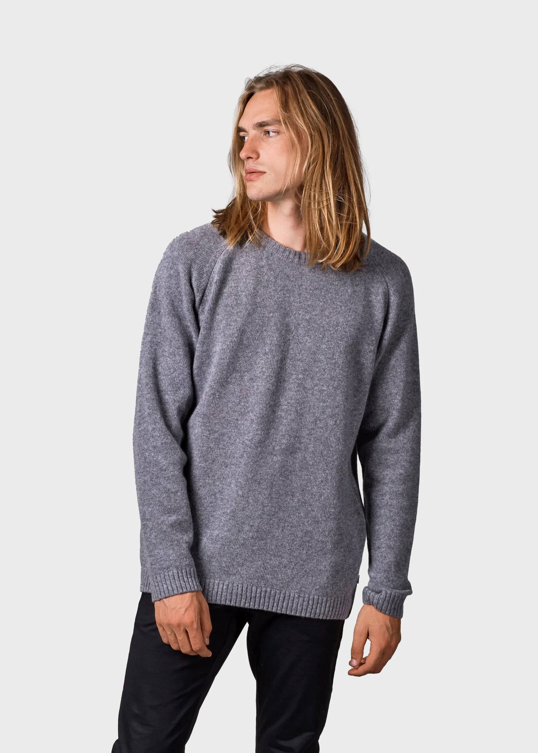 Klitmoller Collective Strick-Ole knit - Light grey MossGreen