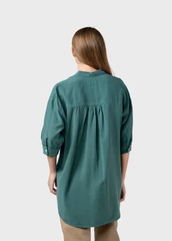 Klitmoller Collective Hemden-Oline shirt - Moss Green Skyblue