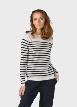 Klitmoller Collective Strick-Paula knit - Cream/navy Navy/cream