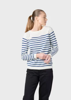 Klitmoller Collective Strick-Paula knit - Cream/ocean Navy/cream