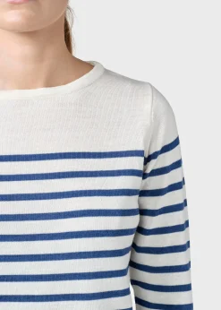 Klitmoller Collective Strick-Paula knit - Cream/ocean Navy/cream