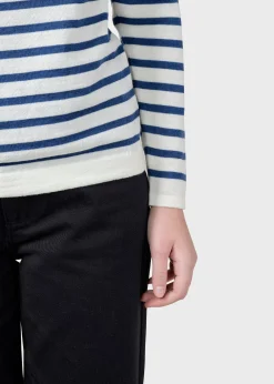 Klitmoller Collective Strick-Paula knit - Cream/ocean Navy/cream