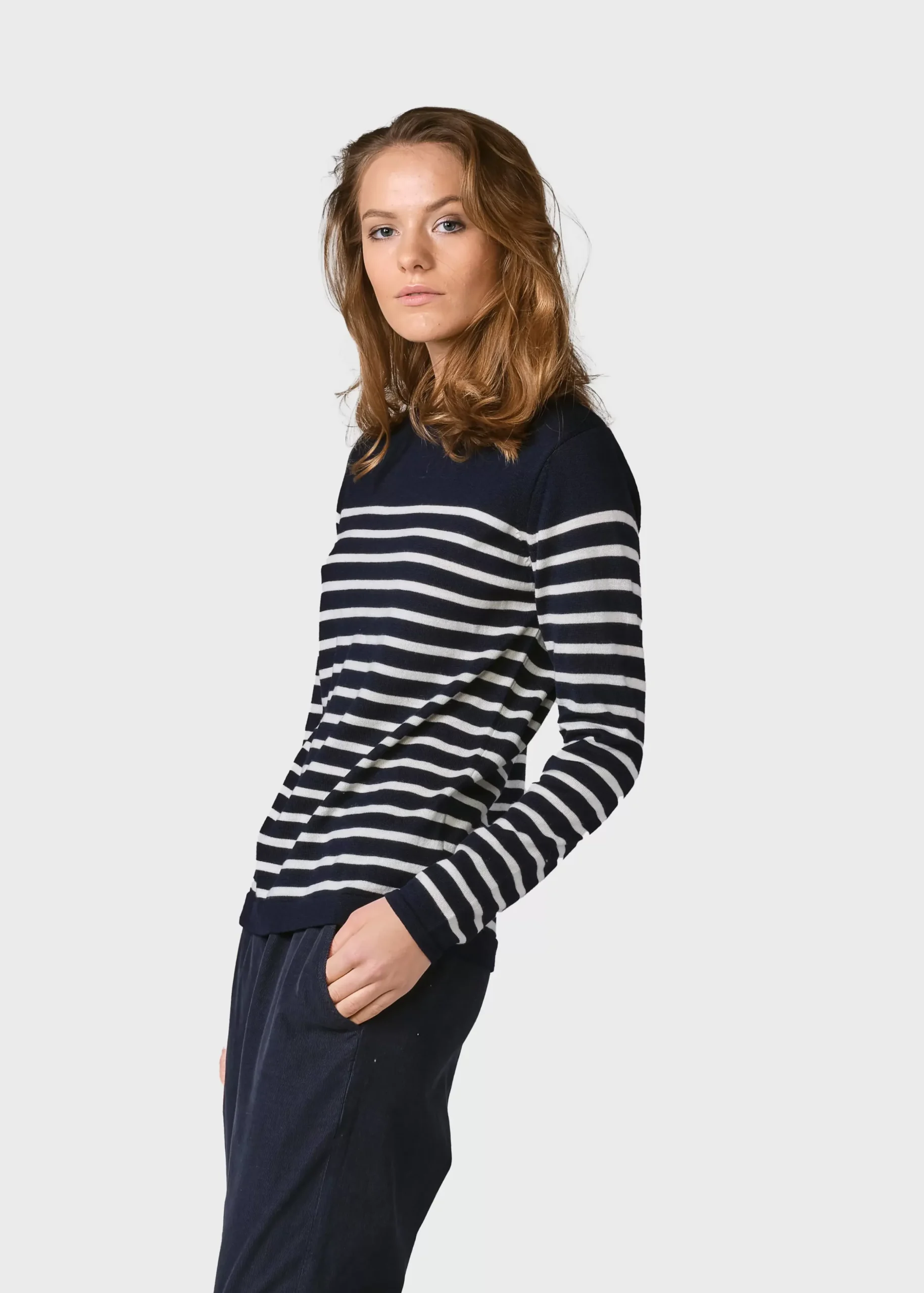 Klitmoller Collective Strick-Paula knit - Navy/cream