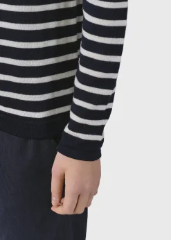 Klitmoller Collective Strick-Paula knit - Navy/cream