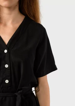 Klitmoller Collective Kleider-Pernille dress - Black Lightbluechambrey