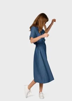 Klitmoller Collective Kleider-Pernille dress - Dark blue chambrey Lightbluechambrey