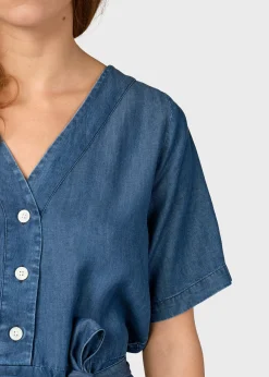 Klitmoller Collective Kleider-Pernille dress - Dark blue chambrey Lightbluechambrey