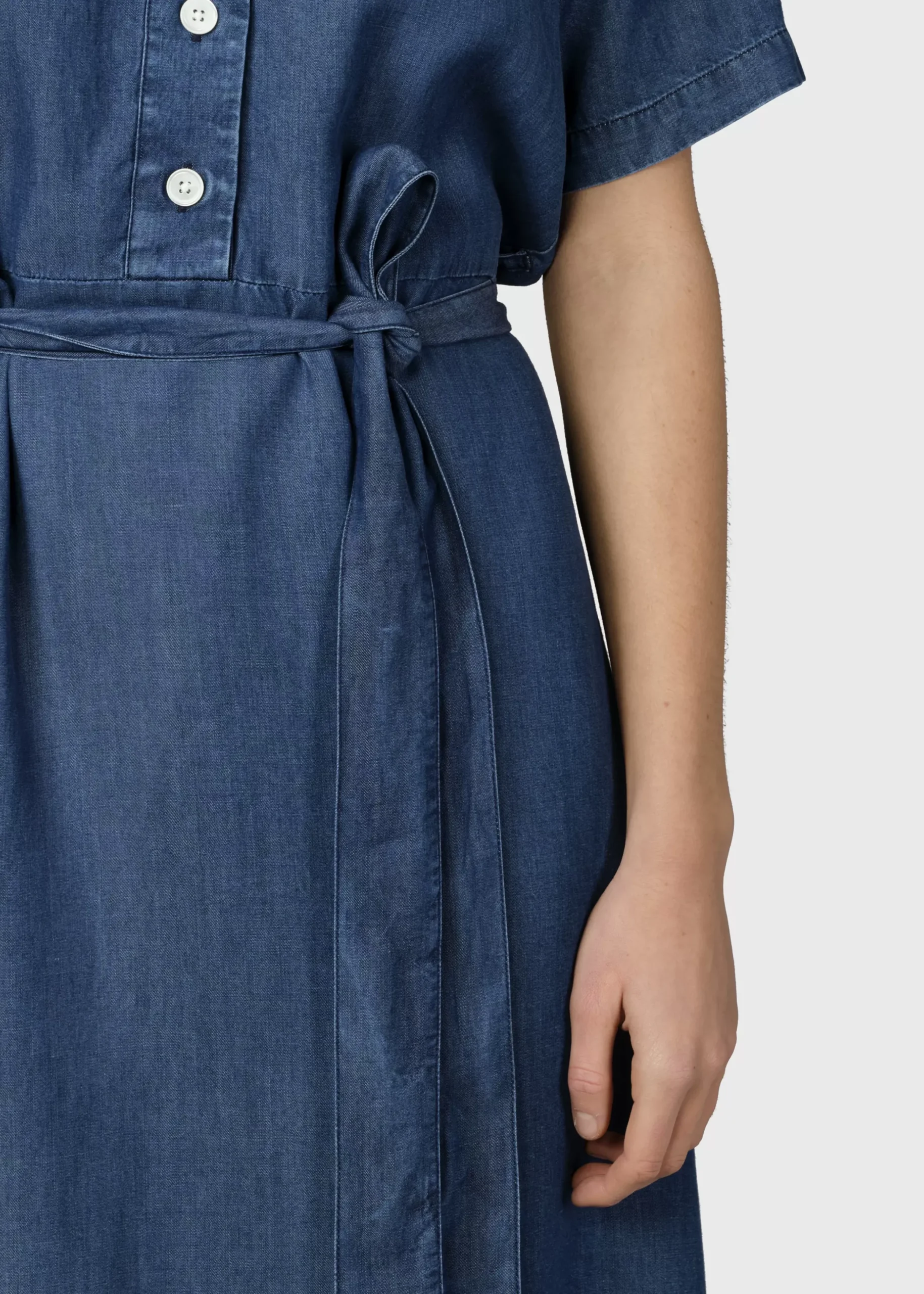 Klitmoller Collective Kleider-Pernille dress - Dark blue chambrey Lightbluechambrey
