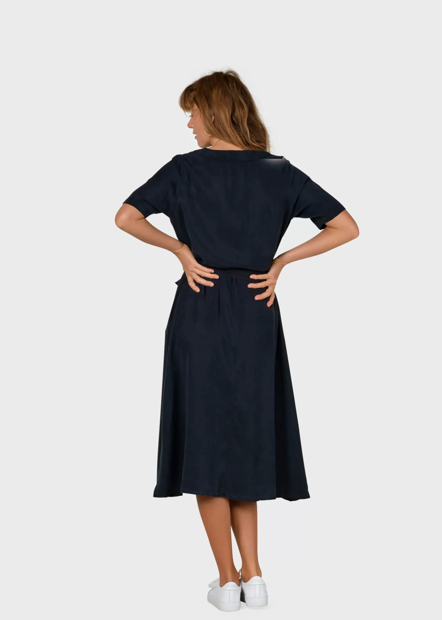 Klitmoller Collective Kleider-Pernille dress - Navy Lightbluechambrey