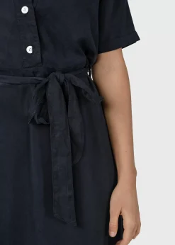 Klitmoller Collective Kleider-Pernille dress - Navy Lightbluechambrey