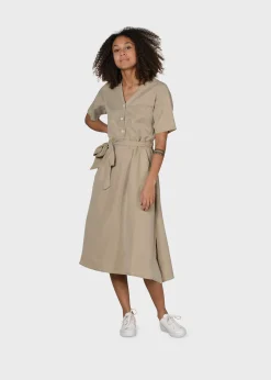 Klitmoller Collective Kleider-Pernille dress - Sand Lightbluechambrey