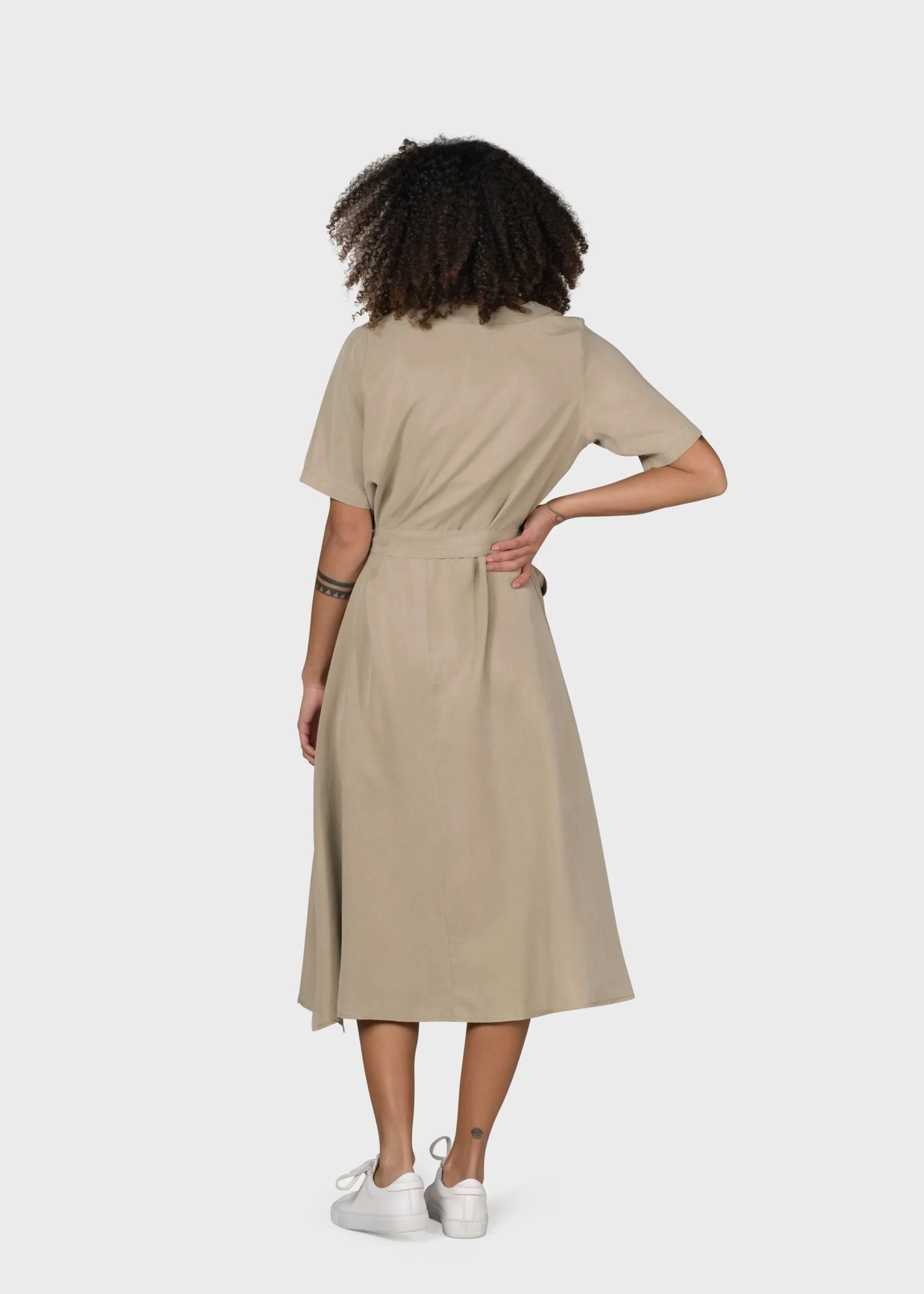 Klitmoller Collective Kleider-Pernille dress - Sand Lightbluechambrey