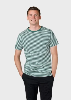 Klitmoller Collective T-shirts-Piet tee - Cream/moss green Cream/sand