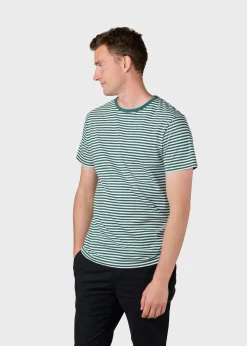 Klitmoller Collective T-shirts-Piet tee - Cream/moss green Cream/sand
